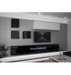 Ensemble meuble TV NEXT 277 AN277-17BW-HG22-1A noir/blanc brillant 257 cm