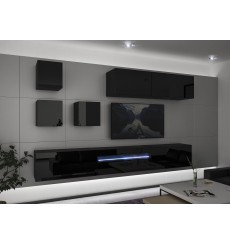 Conjunto de mesa de TV NEXT 277 AN277-17B-HG20-1A preto brilhante 257 cm