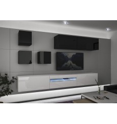 Conjunto mueble TV NEXT 277 AN277-17BW-HG27-1A blanco/negro brillante 257 cm