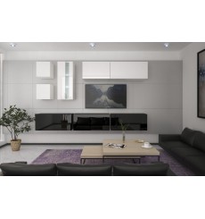 Conjunto mueble TV NEXT 280 AN280-17BW-HG23-1A negro/blanco brillante 260 cm