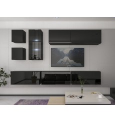 Ensemble meuble TV NEXT 280 AN280-17B-HG20-1A noir brillant 260 cm