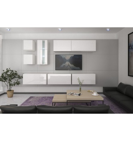 Ensemble meuble TV NEXT 280 AN280-17W-HG21-1A blanc brillant