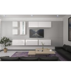 Ensemble meuble TV NEXT 280 AN280-17W-HG21-1A blanc brillant 260 cm