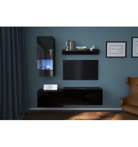 Ensemble meuble TV NEXT 290 AN290-17B-HG20-1A noir brillant