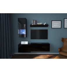 Conjunto mueble TV NEXT 290 AN290-17B-HG20-1A negro brillante 151 cm
