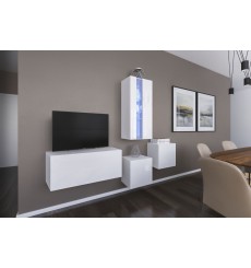 Conjunto mueble TV NEXT 293 AN293-17W-HG25-1A blanco brillante 197 cm