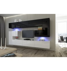 Porta TV NEXT 3 AN3-17WB-HG22-1B bianco/nero lucido 286 cm