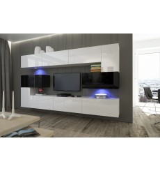 Porta TV NEXT 3 AN3-17BW-HG25-1B bianco/nero lucido 286 cm