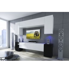Porta TV NEXT 33 AN33-17WB-HG23-1B bianco/nero lucido 256 cm