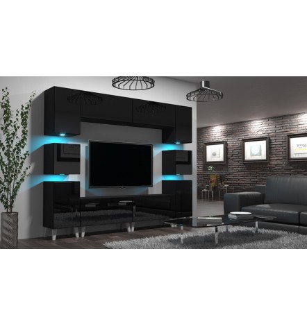 Conjunto mueble TV NEXT 33 AN33-17B-HG20-1A negro brillante