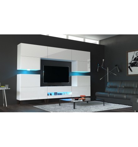Ensemble meuble TV NEXT 37 AN37-18HG-W2 blanc brillant