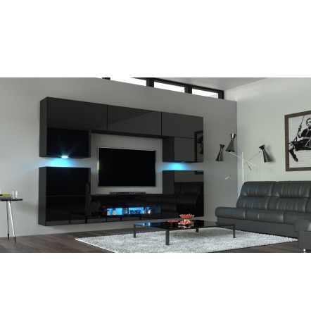 Ensemble meuble TV NEXT 37 AN37-18HG-B1 noir brillant