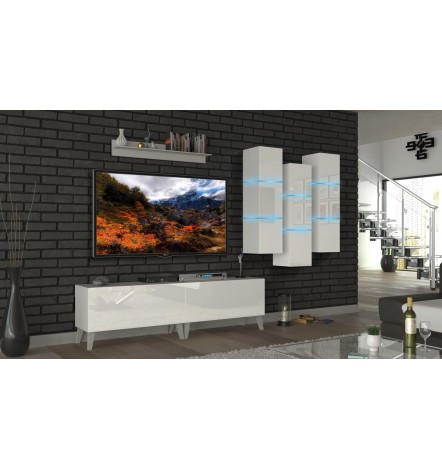 Conjunto mueble TV NEXT 43 AN43-17W-HG26-1B blanco brillante