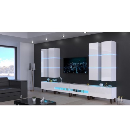 Conjunto mueble TV NEXT 5 AN5-17W-HG26-1B blanco brillante