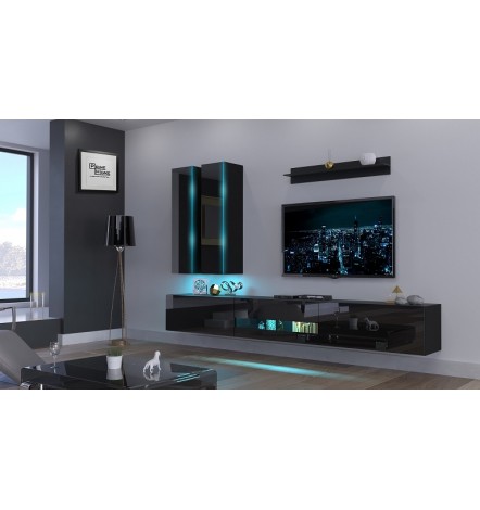 Conjunto mueble TV NEXT 52 AN52-18B-HG1 negro brillante