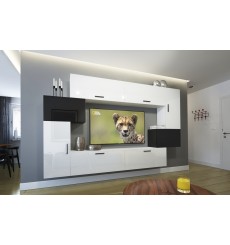 Porta TV NEXT 6 AN6-17WB-HG23-1A bianco/nero lucido 204 cm