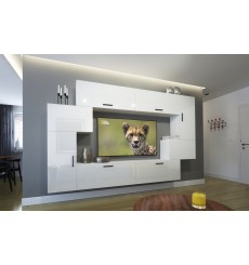 Porta TV NEXT 6 AN6-17W-HG22-1B bianco lucido 256 cm