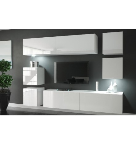 Conjunto mueble TV NEXT 6 AN6-17W-HG22-1B blanco brillante