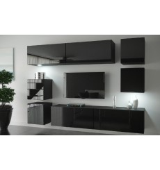 Conjunto mueble TV NEXT 65 AN65-HG-B1 negro brillante 218 cm