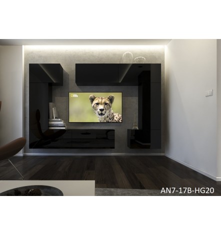 Conjunto mueble TV NEXT 7 AN7-17BW-HG21-1A negro/blanco brillante