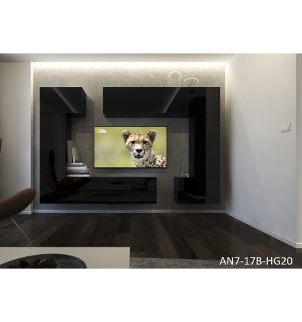Ensemble meuble TV NEXT 7 AN7-17B-HG20-1A noir brillant