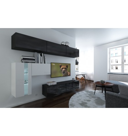 Conjunto mueble TV NEXT 81 AN81-17B-HG20-1A negro brillante