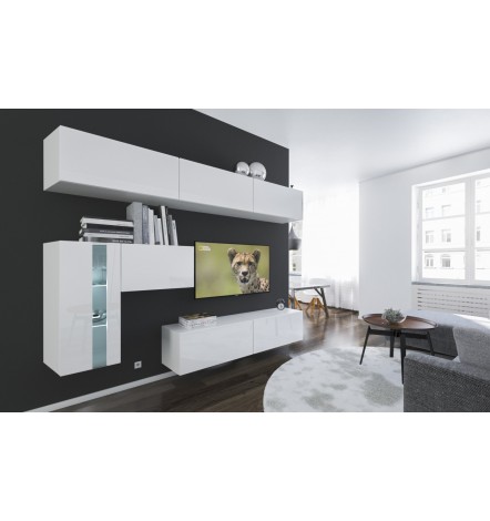 Conjunto mueble TV NEXT 81 AN81-17BW-HG21-1B negro/blanco brillante