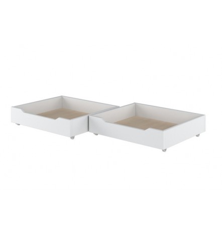 Lot de 2 tiroirs de lit MAGGIE blancs