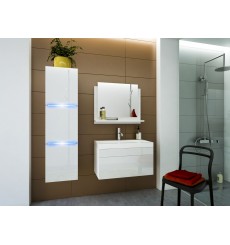 Meuble salle de bain LUNA I 80 LU1-17B-HG20-80 blanc brillant