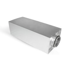 Silenciador acústico redondo en carcasa rectangular SQLL-25-100-600 mm