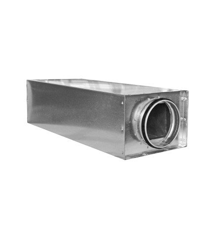 Silenciador acústico redondo en carcasa rectangular SQQL-30-100-500 mm