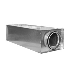 Silenciador acústico redondo en carcasa rectangular SQQL-30-160-900 mm