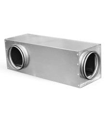Silenciador acústico redondo em caixa retangular SQQL-B-30 mm - 100 x 150 x 600 mm