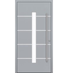Porte d'entrée en aluminium PASSIVE ALU G4 90 cm gris