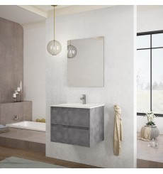 Meuble salle de bain suspendu CORFU béton avec vasque en plusieurs dimensions