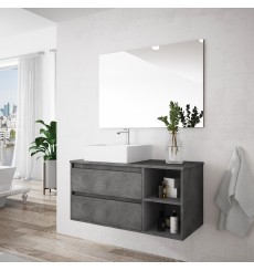 Meuble salle de bain suspendu CRETA béton avec vasque en plusieurs dimensions
