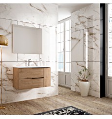 Meuble salle de bain suspendu IBIZA chêne ostippo avec vasque en plusieurs dimensions
