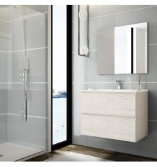 Meuble salle de bain suspendu MIKONOS blanc arctique avec vasque en plusieurs dimensions
