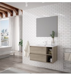 Meuble salle de bain suspendu MILETO cambrian avec vasque en plusieurs dimensions
