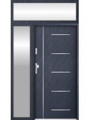 Porte d'entrée double Cortal 120 x 250 cm avec imposte et tierce