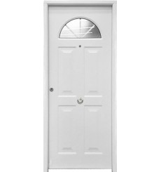 Porte d'entrée en acier CORAL blanc, 100*200 -100*215 cm