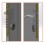 Porte d'entrée double en acier gris anthracite 142,5*220 cm