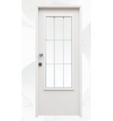 Puerta de entrada en acero M1110-CR blanco, 100*200 -100*215 cm