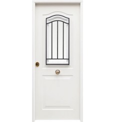 Porte d'entrée en acier SEMIPROVENZAL-CR blanc, 100*200 -100*215 cm avec/sans grille