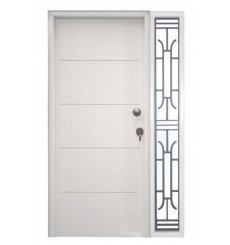 Porte d'entrée en acier avec tierce fixe BAHIA blanc 130x200 cm