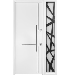 Porte d'entrée en acier avec tierce fixe BAHIA 130x200 cm en plusieurs couleurs