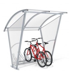 Riparo per biciclette con pareti laterali ŚWIT per 5 biciclette - 210 cm