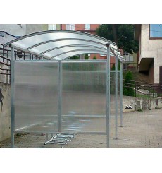 Marquesina para bicicletas con techo + paredes laterales y traseras ZORZA para 10 bicicletas - 420 cm