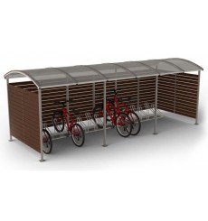 ZORZA abrigo de parede em madeira para 15 bicicletas - 630cm
