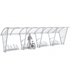ŚWIT abrigo para bicicletas com paredes laterais para 20 bicicletas - 840cm